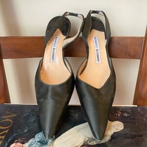 Manolo Blahnik Blank sling back kitten heel